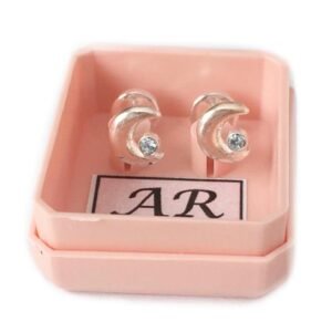 12 A-R Aro Plata 900 Luna con Strass Blanco