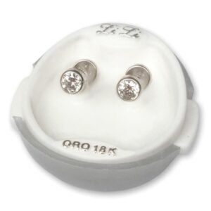 4025 LILI Oro Blanco Redondo C/Cubic Blanco