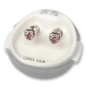 4027 LILI Oro Blanco Corazón Rosa