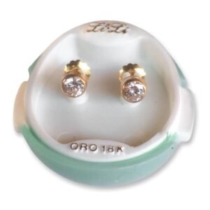 825 LILI Oro con Tuerca Redondo Blanco